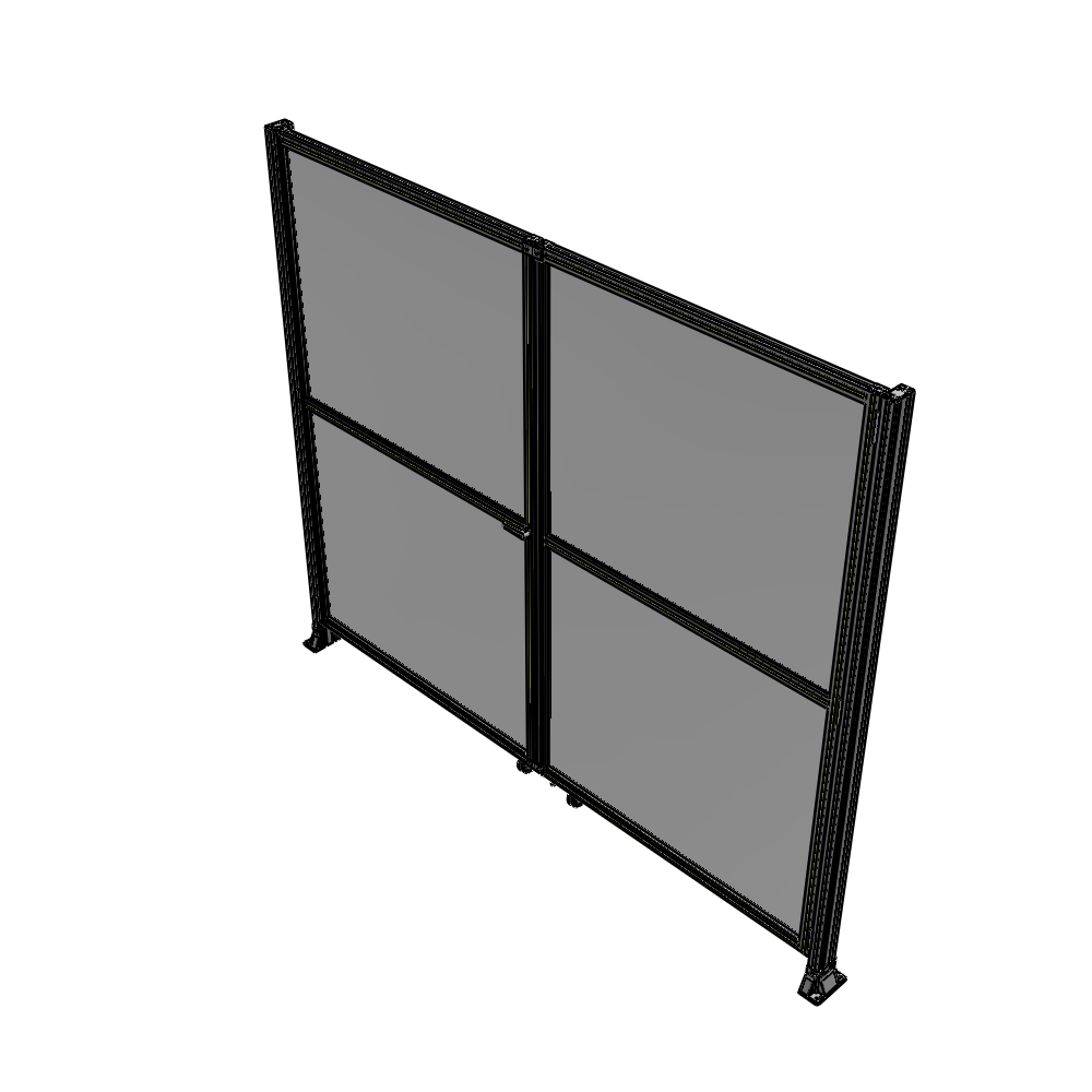 J8-2400-2800-0150-TYPTA DOUBLE PANEL, DOUBLE DOOR-FRAME W/O HEADER-HANDLE ON LEFT 2400MM X 2800MM  1/4" POLYCARB, ASSEMBLED