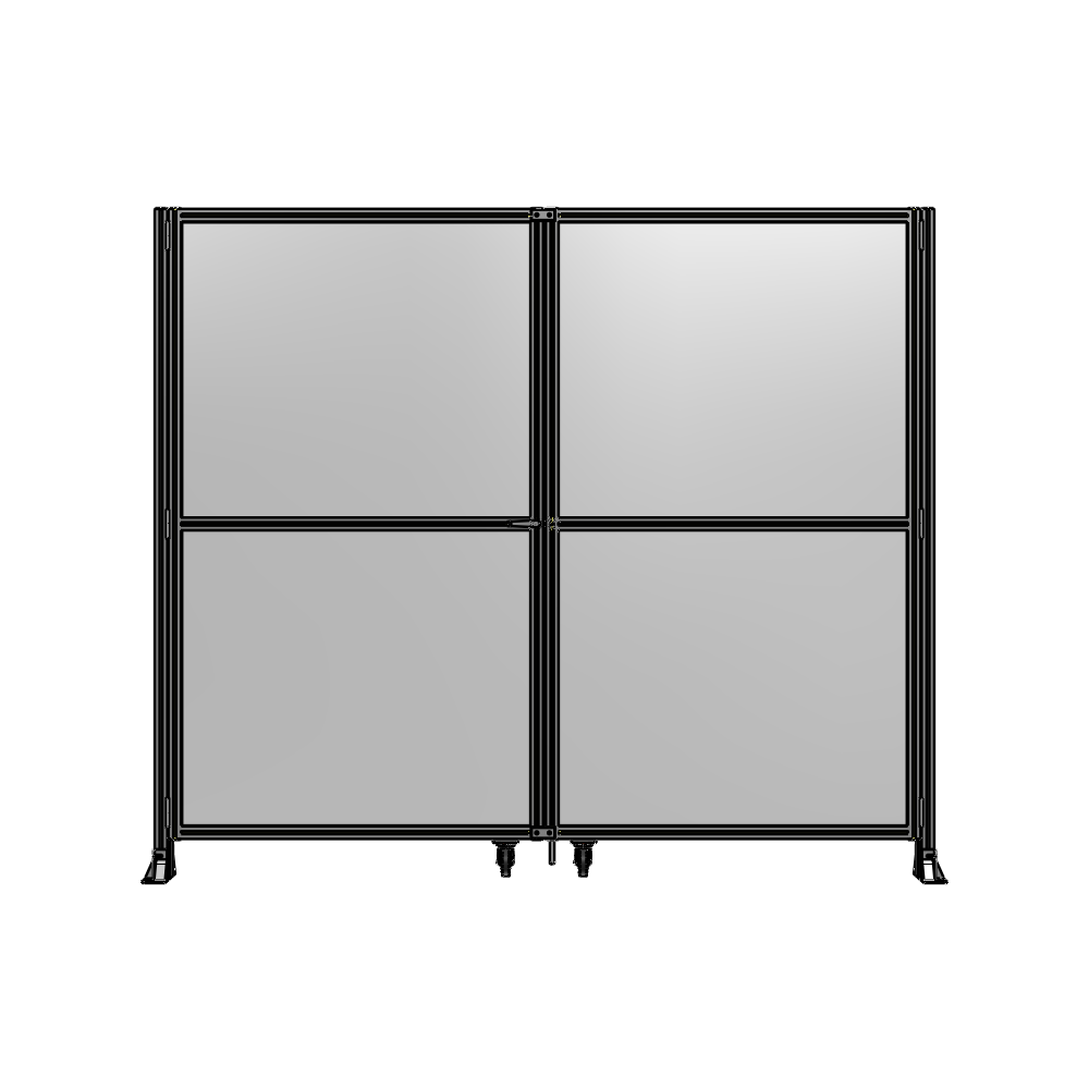 DOUBLE PANEL, DOUBLE DOOR-FRAME W/O HEADER-HANDLE ON LEFT 2400MM X 2800MM  1/4" POLYCARB, AS A KIT