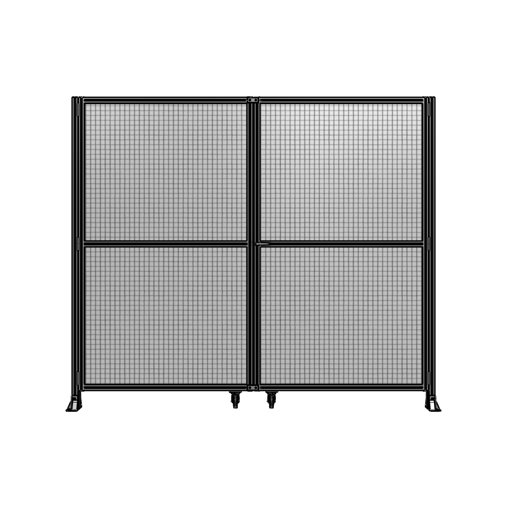 DOUBLE PANEL, DOUBLE DOOR-FRAME W/O HEADER-HANDLE RIGHT 2400MM X 2800MM  1" MESH, ASSEMBLED