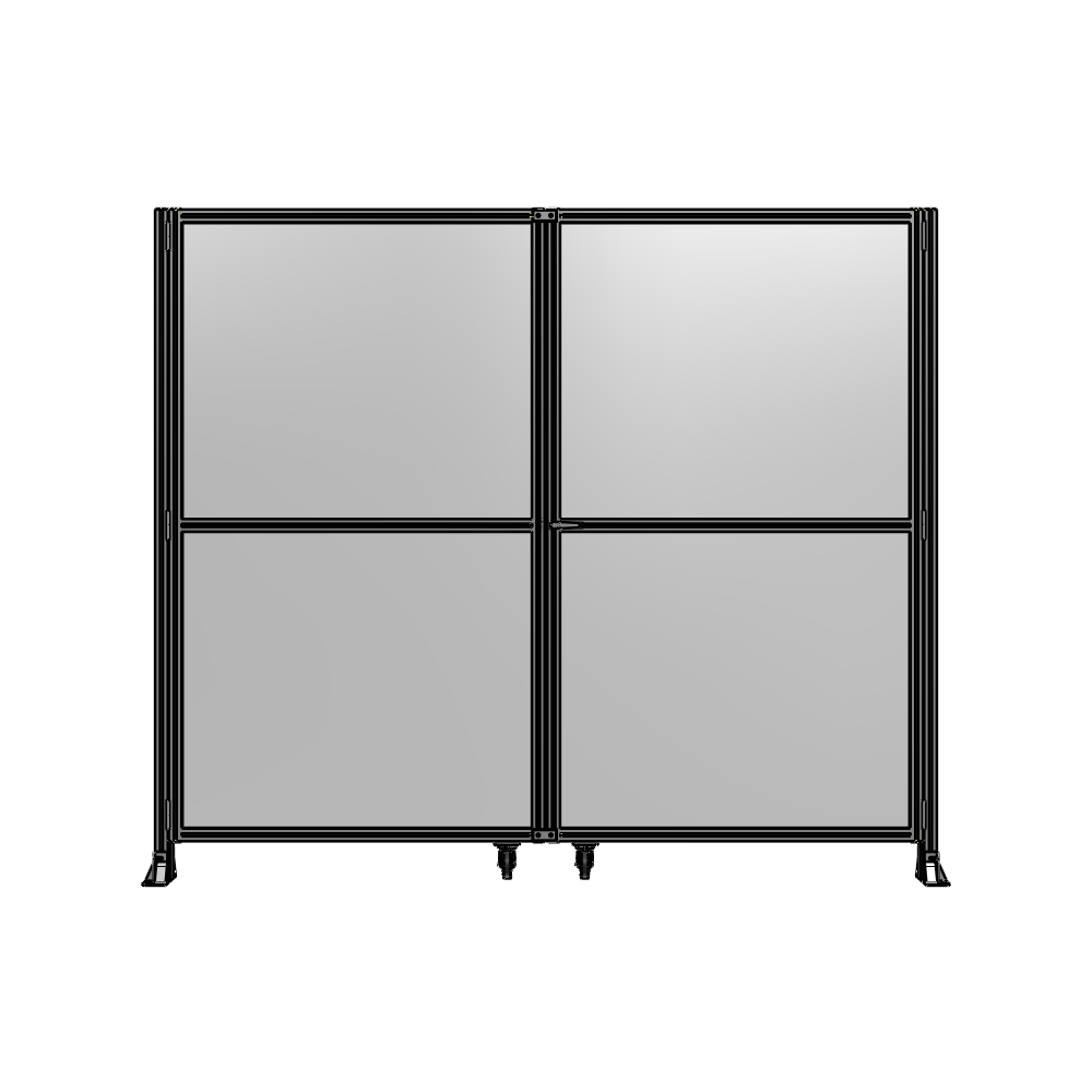 DOUBLE PANEL, DOUBLE DOOR-FRAME W/O HEADER-HANDLE RIGHT 2400MM X 2800MM  1/4" POLYCARB, ASSEMBLED