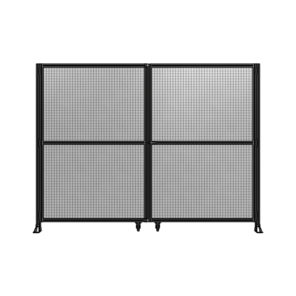 DOUBLE PANEL, DOUBLE DOOR-FRAME W/O HEADER-HANDLE RIGHT 2400MM X 3200MM  1" MESH, ASSEMBLED