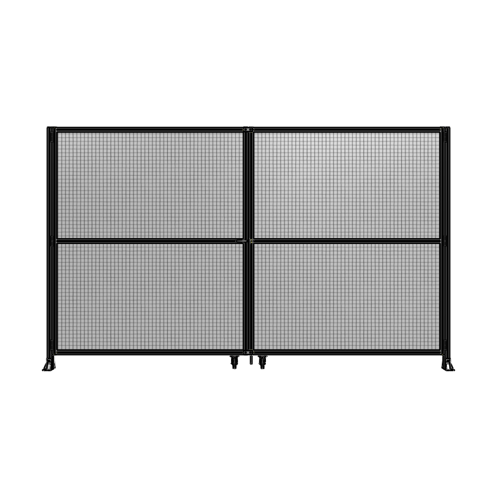 DOUBLE PANEL, DOUBLE DOOR-FRAME W/O HEADER-HANDLE ON LEFT 2400MM X 4000MM  1" MESH, ASSEMBLED
