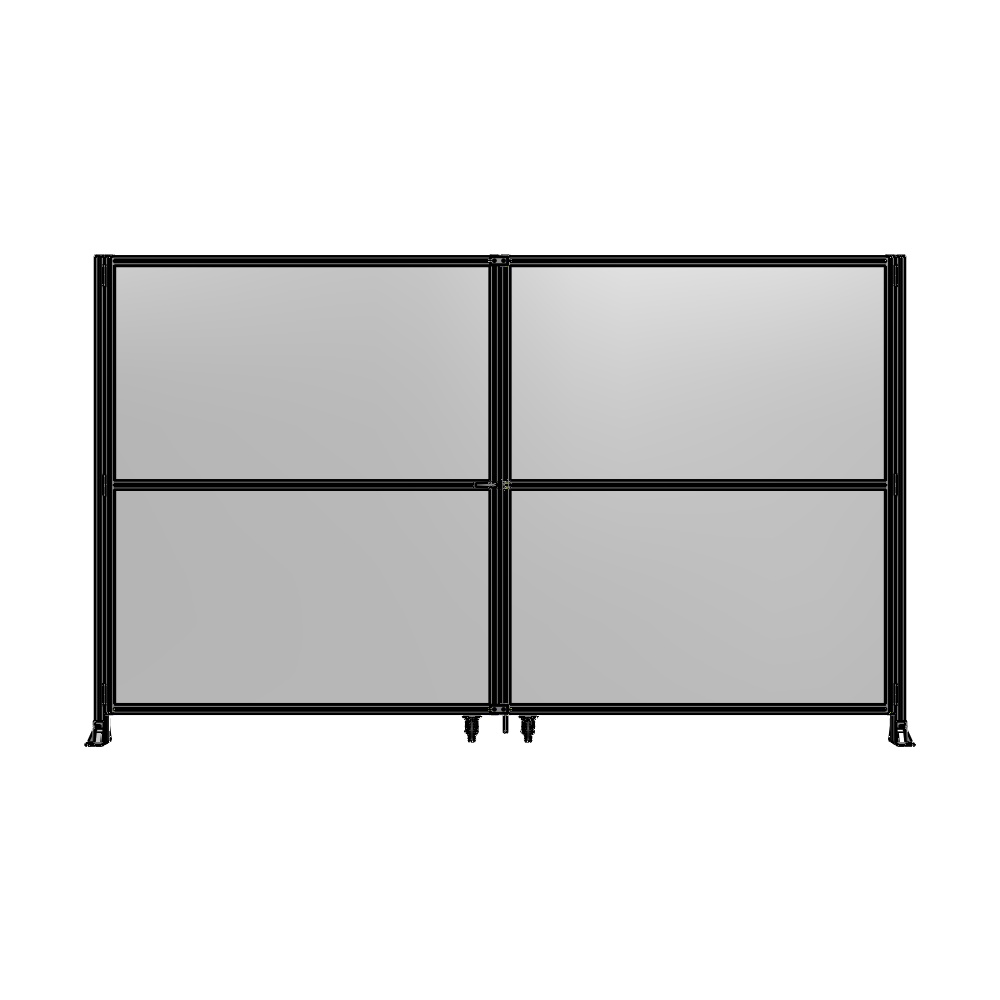 DOUBLE PANEL, DOUBLE DOOR-FRAME W/O HEADER-HANDLE ON LEFT 2400MM X 4000MM  1/4" POLYCARB, ASSEMBLED