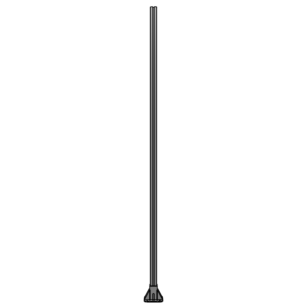 VERTICAL POST-4 SIDED FOOT, YELLOW INSERT, NO END CAP 45 MM X 45 MM X 2135 MM TALL, FULLY ASSEMBLED
