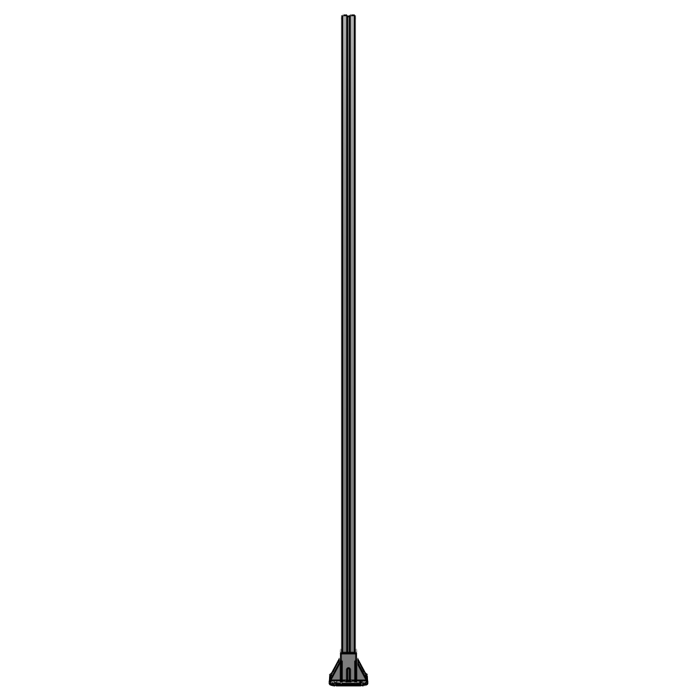 VERTICAL POST-4 SIDED FOOT, YELLOW INSERT, NO END CAP 45 MM X 45 MM X 2400 MM TALL, FULLY ASSEMBLED