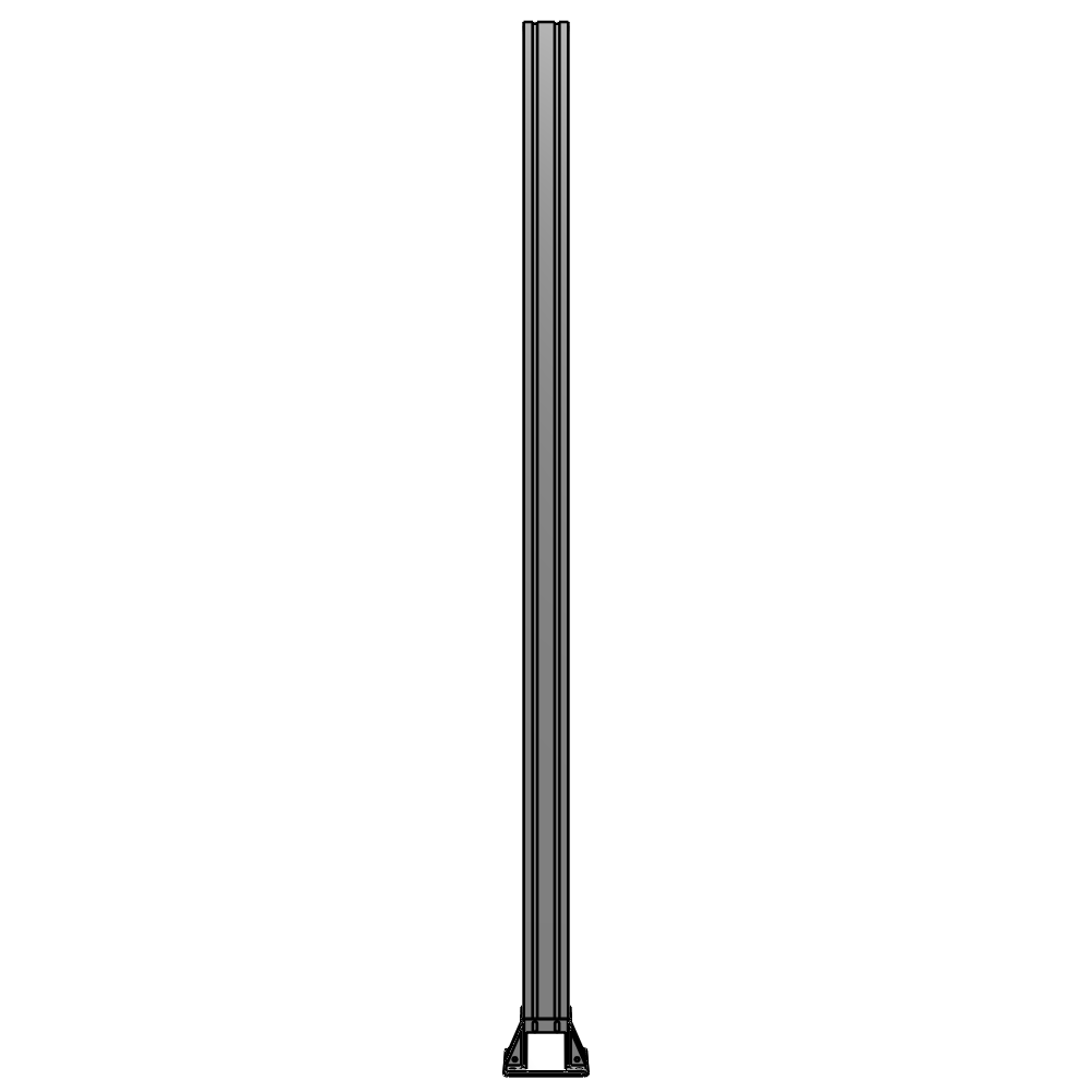 VERTICAL POST-4 SIDED FOOT, YELLOW INSERT, NO END CAP 90 MM X 90 MM X 2135 MM TALL, FULLY ASSEMBLED