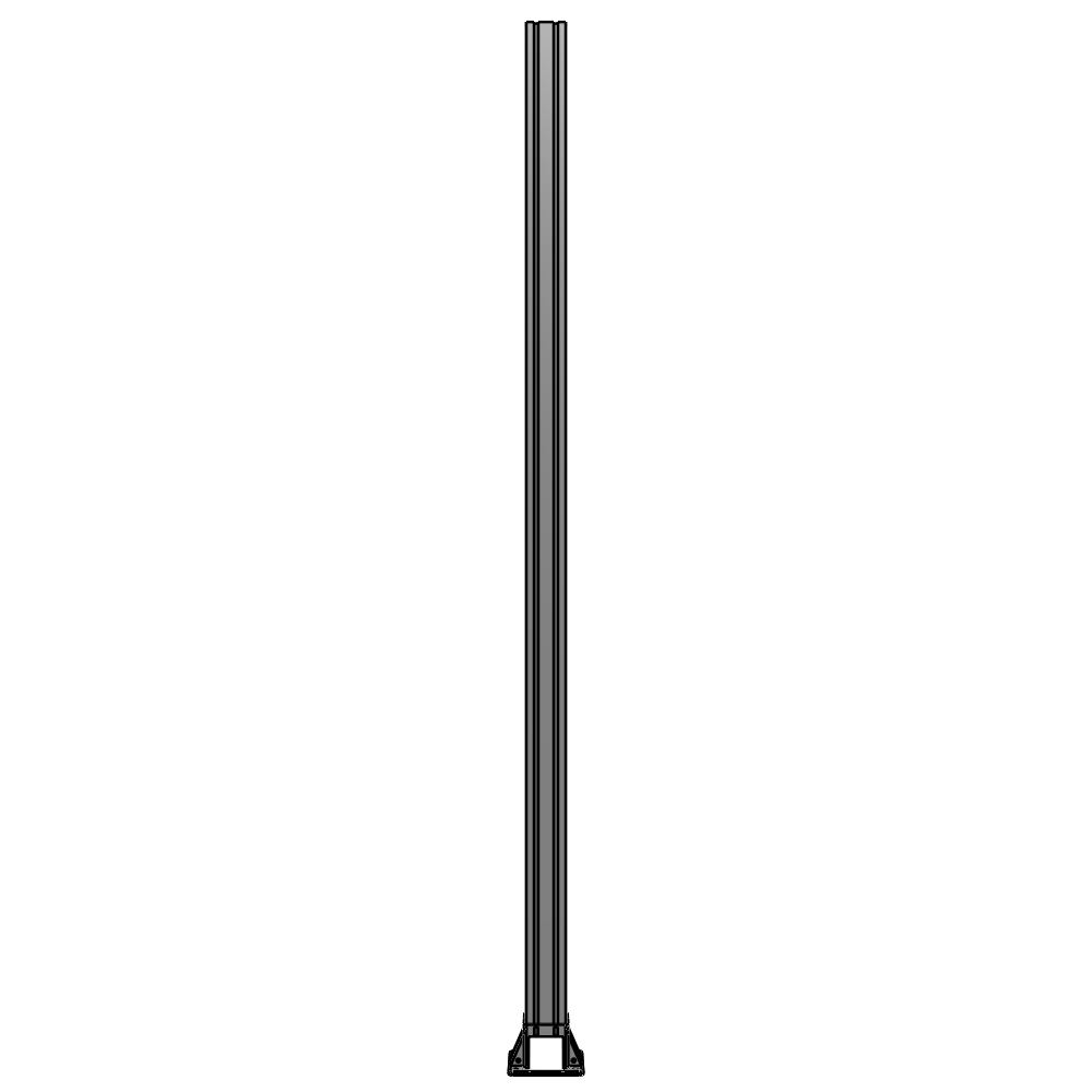 VERTICAL POST-4 SIDED FOOT, YELLOW INSERT, NO END CAP 90 MM X 90 MM X 2400 MM TALL, FULLY ASSEMBLED