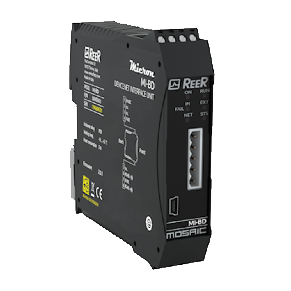 REER FIELBUS COMMUNICATION UNIT FOR MICRON, DEVICENET, 128 MM LENGTH,(MI-BD)