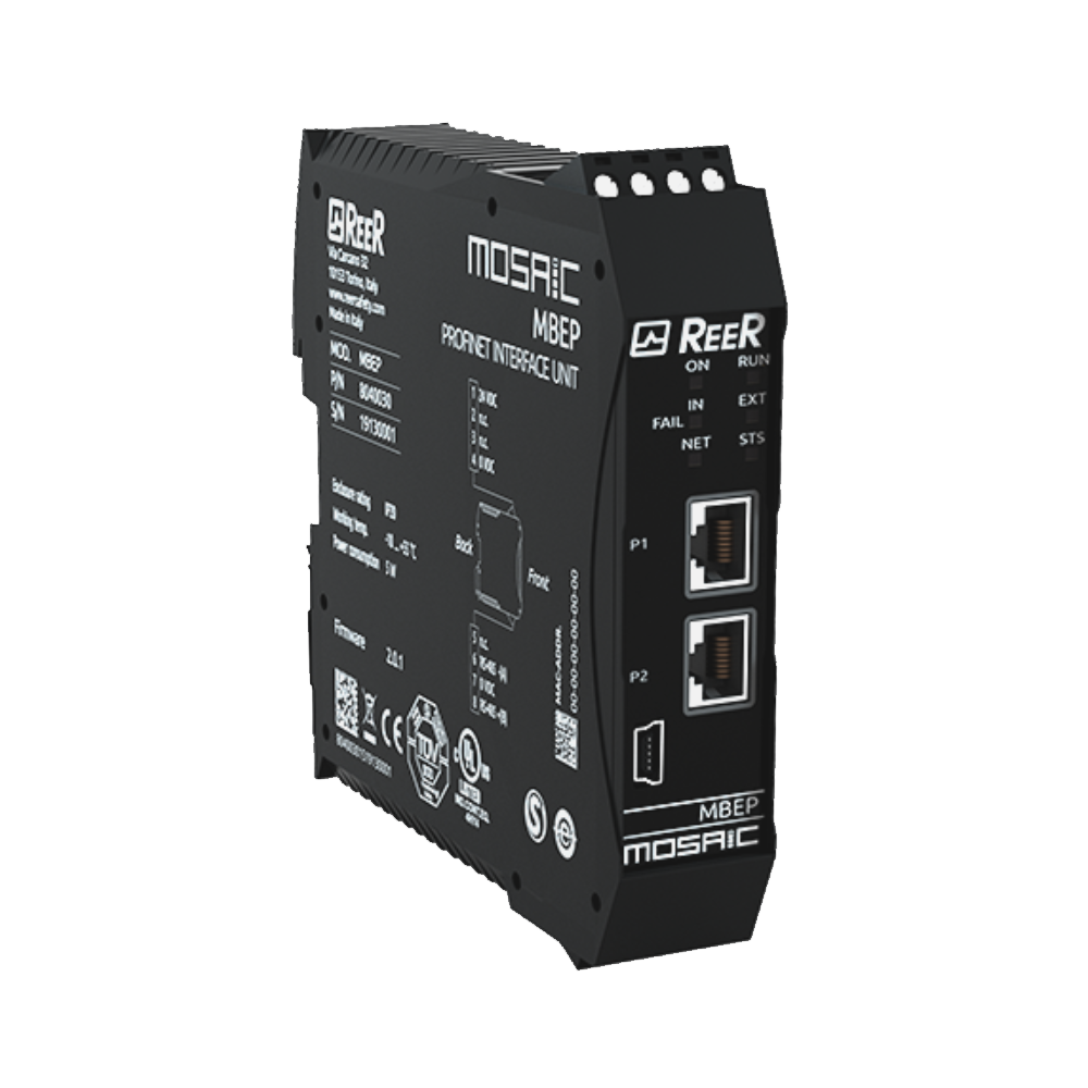 REER FIELDBUS COMMUNICATION EXPANSION UNIT, PROFINET, CLAMP TERMINAL BLOCKS, HEIGHT 36MM(MBEPC)