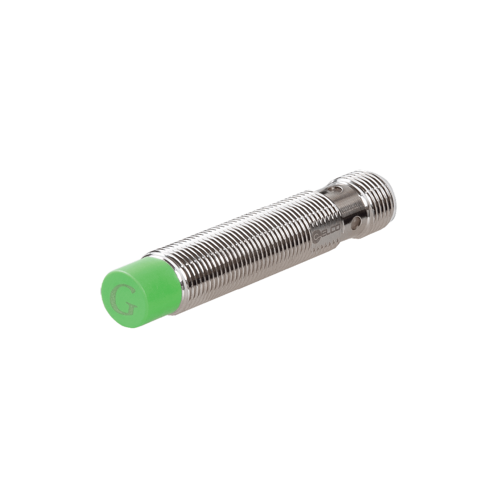 ELCO S.S. THREADED CYLINDRICAL INDUCTIVE SENSOR M12, SWITCHING DISTANCE 6 MM, NON-FLUSH, IP68, -40 TO 85 DEG C, NPN NC, M12 CONNECTOR
