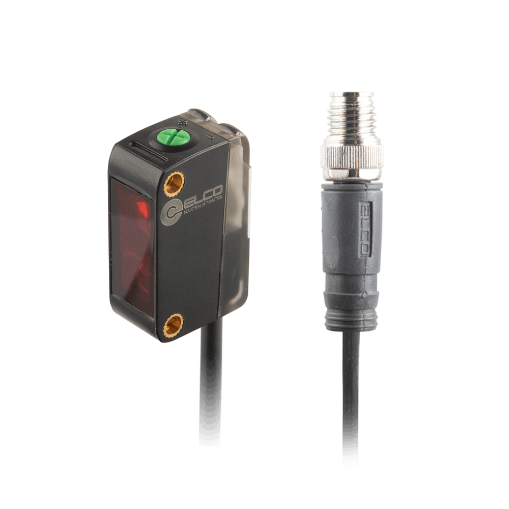ELCO PHOTOELECT SENSOR, OS10S-SERIES, DIFF W/ BGS, INFARED+RED IND, OR:50-1000MM, TEACH, NPN, LO/DO, -20TO60 DEG C, SW FRQ:30HZ, 0.3 M+M12 4-PIN
