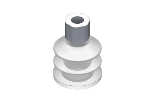 GIMATIC VACUUM CUP VG.LB33 SUCTION CUP, FDA-COMPLIANT SILICONE, 50 SHORE, G1/8"? F, 0.63 IN. HEX W/ FDA-COMPLIANT SILICONE FOAM RING