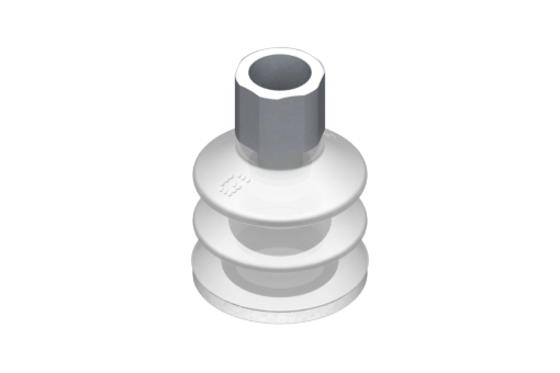 GIMATIC VACUUM CUP VG.LB33 SUCTION CUP, FDA-COMPLIANT SILICONE, 50 SHORE, G1/4? M, 0.67 IN. HEX W/ FDA-COMPLIANT SILICONE FOAM RING