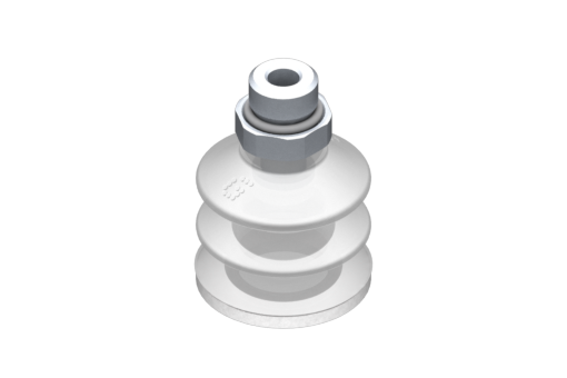 GIMATIC VACUUM CUP VG.LB33 SUCTION CUP, FDA-COMPLIANT SILICONE, 50 SHORE, G1/4? M, 0.67 IN. HEX W/ FDA-COMPLIANT SILICONE FOAM RING