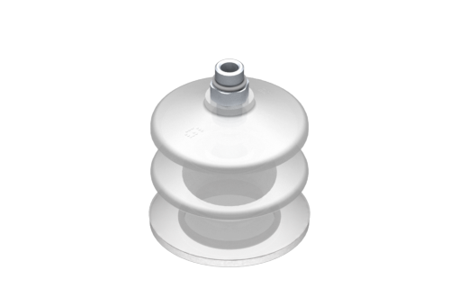GIMATIC VACUUM CUP VG.LB53 SUCTION CUP, FDA-COMPLIANT SILICONE, 50 SHORE, G1/8" M, 0.47 IN. HEX W/ FDA-COMPLIANT SILICONE FOAM RING