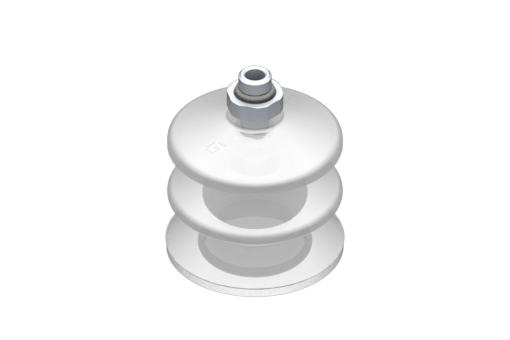 GIMATIC VACUUM CUP VG.LB53 SUCTION CUP, FDA-COMPLIANT SILICONE, 50 SHORE, G1/8" M, 0.63 IN. HEX W/ FDA-COMPLIANT SILICONE FOAM RING