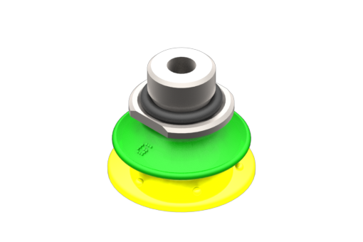 GIMATIC VACUUM CUP VG.BP20 SUCTION CUP, POLYURETHANE, 30/70 SHORE, G1/8" M / M5 F, W/ 0.6MM CALIBRATED HOLE