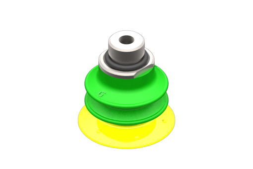 GIMATIC VACUUM CUP VG.GX25P SUCTION CUP, POLYURETHANE, 30/60 SHORE, G1/8" M / M5 F, W/ 0.6MM CALIBRATED HOLE
