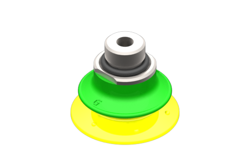 GIMATIC VACUUM CUP VG.BP25 SUCTION CUP, POLYURETHANE, 30/70 SHORE, G1/8" M / M5 F, W/ 0.6MM CALIBRATED HOLE