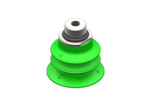 GIMATIC VACUUM CUP VG.GX25P SUCTION CUP, POLYURETHANE, 50 SHORE, G1/8" M / M5 F, W/ 0.6MM CALIBRATED HOLE