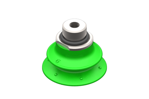 GIMATIC VACUUM CUP VG.BP25 SUCTION CUP, POLYURETHANE, 50 SHORE, G1/8" M / M5 F, W/ 0.6MM CALIBRATED HOLE