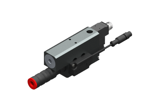 GIMATIC VACUUM PUMP EJ-BSV-MEDIUM-HV-2 W/ HOLDER &amp; SILENCER, ON/OFF SV NO, 24VDC, 1.2W, M8 3 POLI, IP54, G3/8' VAC PORT &amp; NPN VALVE -30 KPA