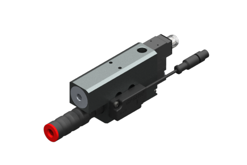 GIMATIC VACUUM PUMP EJ-BSV-MEDIUM-HV-2 W/ HOLDER &amp; SILENCER, ON/OFF SV NO, 24VDC, 1.2W, M8 3 POLI, IP54, G3/8' VAC PORT &amp; NPN VALVE -50 KPA