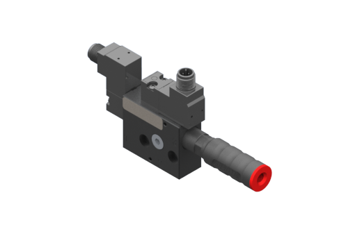 GIMATIC VACUUM PUMP EJ-BSVLG-MEDIUM-HV-2-ISO W/ HOLDER &amp; SILENCER, VACUUM &amp; BLOWOFF NC SOL VALVE 3/2 X2, 24VDC, 2.5W, M12 5-PIN, IP54, G1/4' VAC PORT