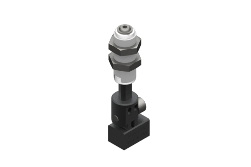 GIMATIC VACUUM NON-ROTATIVE SUSPENSION W/ ANGULAR COUPLING AND M10X1 THREADED BODY, STROKE 10MM, M5, W/ 2 NUTS