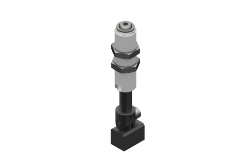 GIMATIC VACUUM NON-ROTATIVE SUSPENSION W/ ANGULAR COUPLING AND M16X1 THREADED BODY, STROKE 20MM, G1/8", W/ 2 NUTS