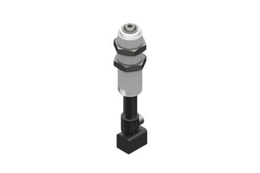 GIMATIC VACUUM NON-ROTATIVE SUSPENSION W/ ANGULAR COUPLING AND M20X1.5 THREADED BODY, STROKE 25MM, G1/8", W/ 2 NUTS