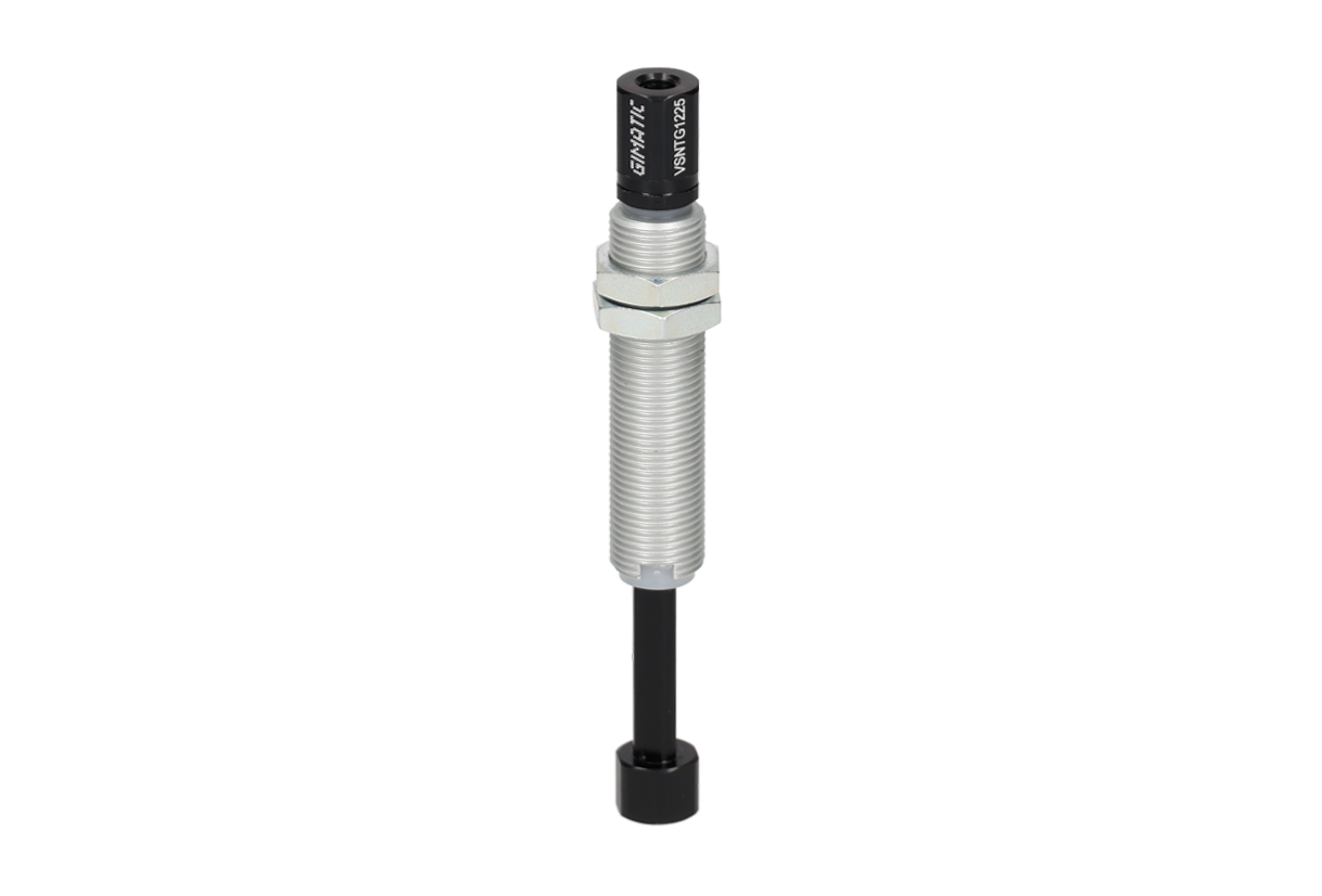 GIMATIC VACUUM NON-ROTATIVE SUSPENSION W/ M12X1 THREADED BODY, STROKE 25MM, M5, W/ 2 NUTS