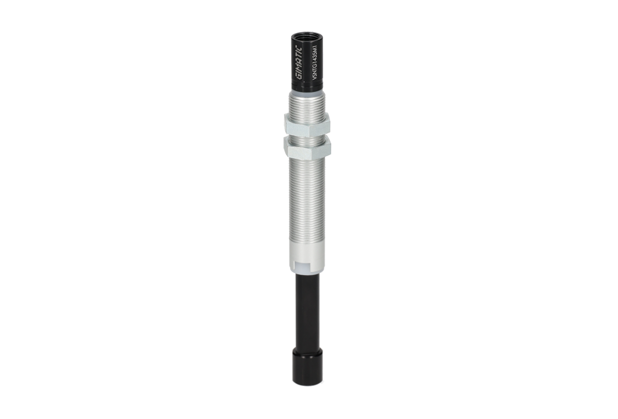 GIMATIC VACUUM "NON-ROTATIVE SUSPENSION WITH M14X1 THREADED BODY, STROKE 35 MM, G1/8"", WITH 2 NUTS"
