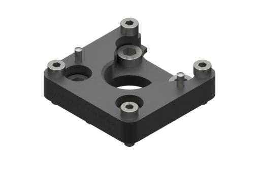 GIMATIC TOOL CHANGER FIXING FLANGE EQC05-A FOR ROBOTS W/ ISO 9409-1-40-4-M6 INTERFACE. SCREWS, SLEEVES AND W/ CENTERING PINS