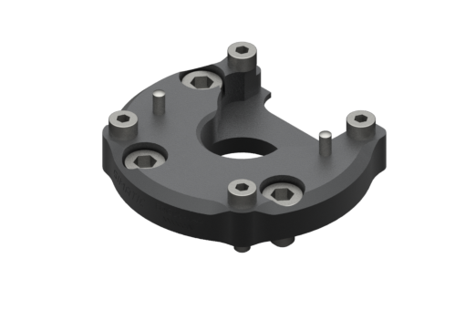 GIMATIC TOOL CHANGER FIXING FLANGE EQC05-A FOR ROBOTS W/ ISO 9409-1-50-4-M6 INTERFACE. SCREWS, SLEEVES AND W/ CENTERING PINS
