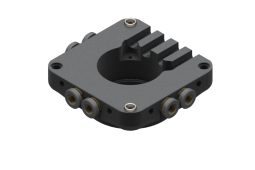 GIMATIC TOOL CHANGER FLANGE FOR QUICK CHANGER W/ 6 PNEUMATIC CONNECTIONS FOR 6MM DIA. PIPE AND CENTERING SLEEVES