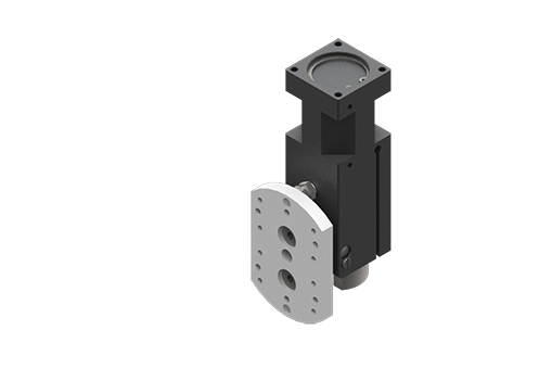 GIMATIC ROTARY UNIT PNEUMATIC TILT UNIT-EOAT, 90-DEG ROTATION, ADJUSTABLE STROKE END STOPPER, SAFETY LOCK, OPTIONAL MAGNETIC SENSOR, 2/8 BAR, M5