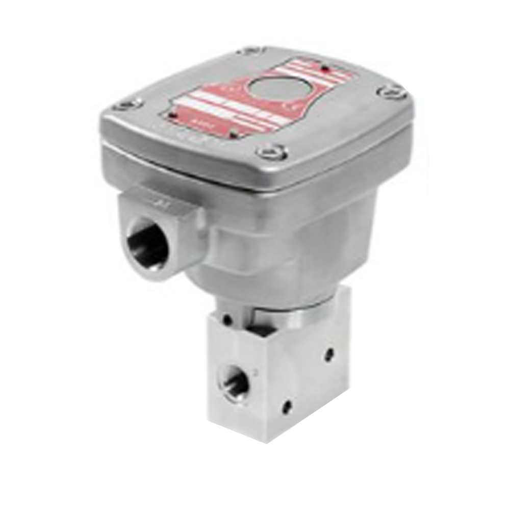 ASCO STAINLESS STEEL PROCESS SOLENOID VALVE 8327 SERIES 3/2 UNIVERSAL, 120VAC, 0.49CV, 1/4" NPT, EXPLOSION PROOF, HIGH TEMP