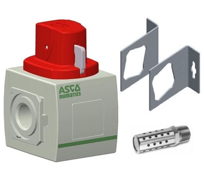 NUMATICS/AVENTICS SHUT-OFF VALVE 652 SERIES 3/2 1/2" NPT, 1/4" NPT EXHAUST, MUFFLER, SIDE BRKS