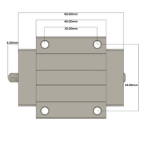 LSH15BK-F1N-N-D-M4 AIRTAC PROFILE RAIL BEARING LSH 15MM SERIES, NORMAL ACCURACY WITH NO PRELOAD (D) STANDARD, TOP MOUNTING FLANGE - NORMAL BODY