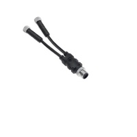 MENCOM SPLITTER 3 PIN "Y" M12 MALE/2 M8 FEMALE 2M PVC BK 60VAC/DC
