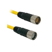 TURCK CORDSET 12 PIN M23 M/F STR 5M PVC YE 18AWG 300VAC/DC