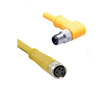TURCK CORDSET 3 PIN M8 F/M STR/ELB 1M PVC YE 24AWG 125VAC/DC