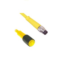 TURCK CORDSET 3 PIN M8 F/M STR 0.5M PVC YE 24AWG 125VAC/DC