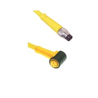TURCK CORDSET 3 PIN M8 F/M ELB/STR 0.3M PVC YE 24AWG 125VAC/DC