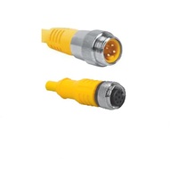 TURCK CORDSET 4 PIN 7/8" MINI/M12 M/F STR 0.5M PVC YE 18AWG 250VAC/DC