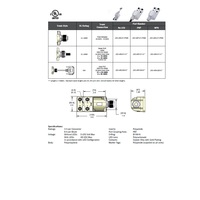 JDC-45P-212-M000 MENCOM JUNCTION BLOCK 4-5 PIN M12 / 12 PIN 1 1/8" MINI SIDE 48VAC/DC PNP LED