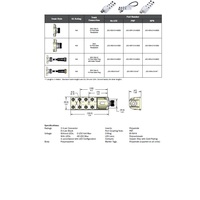 JDC-85P-219-M000 MENCOM JUNCTION BLOCK 8-5 PIN M12 / 19 PIN 1 1/8" MINI SIDE 48VAC/DC PNP LED