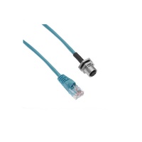 MENCOM ETHERNET CORDSET 4 PIN M12/RJ45 F/M STR BM 1M PVC TEAL HI-FLEX 24AWG 60VAC/DC