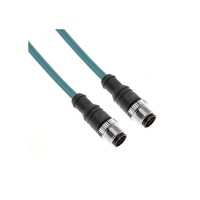 MENCOM ETHERNET CORDSET 4 PIN M12 M/M STR 10M PVC TEAL HI-FLEX 24AWG 60VAC/DC